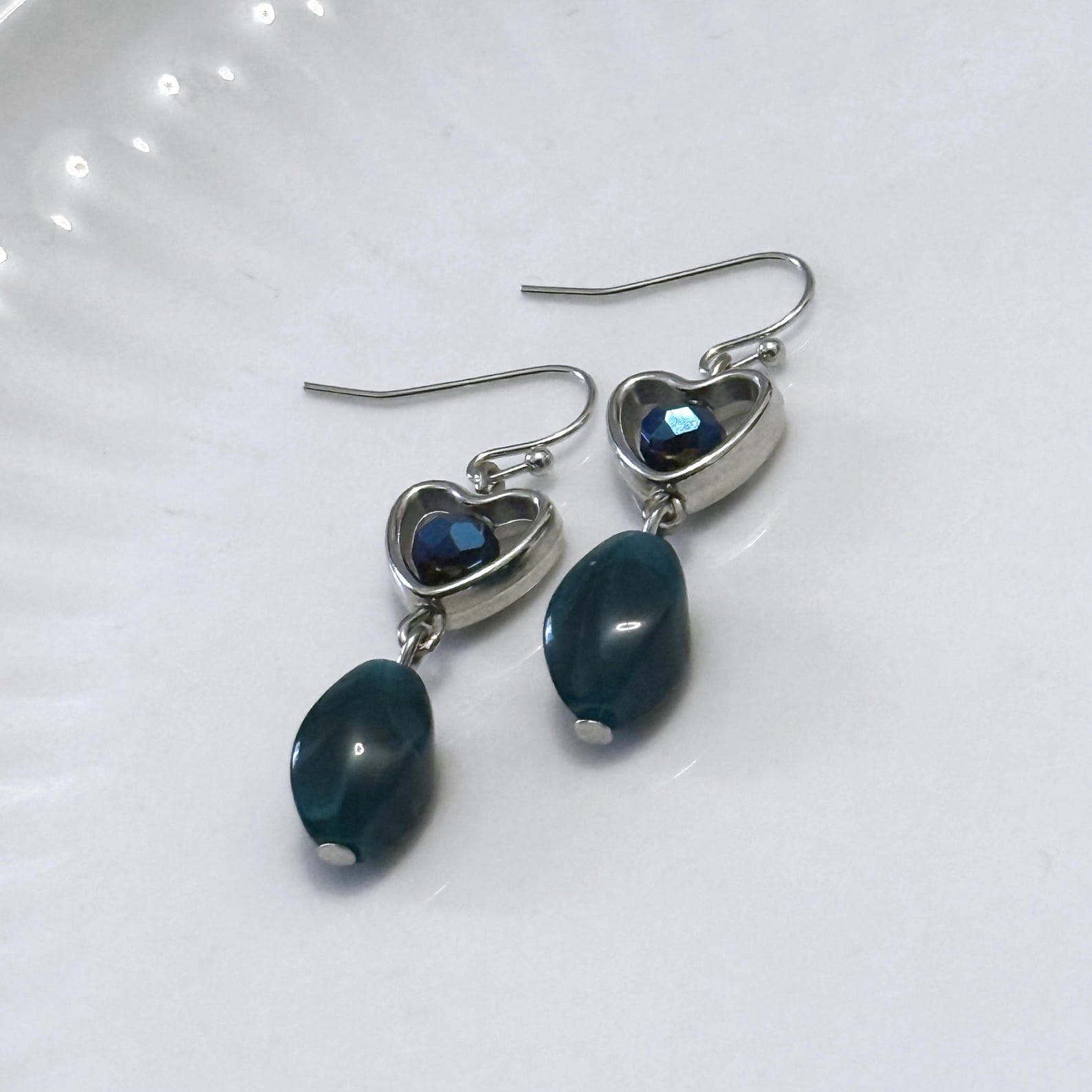 Deep Teal Heart Dangle