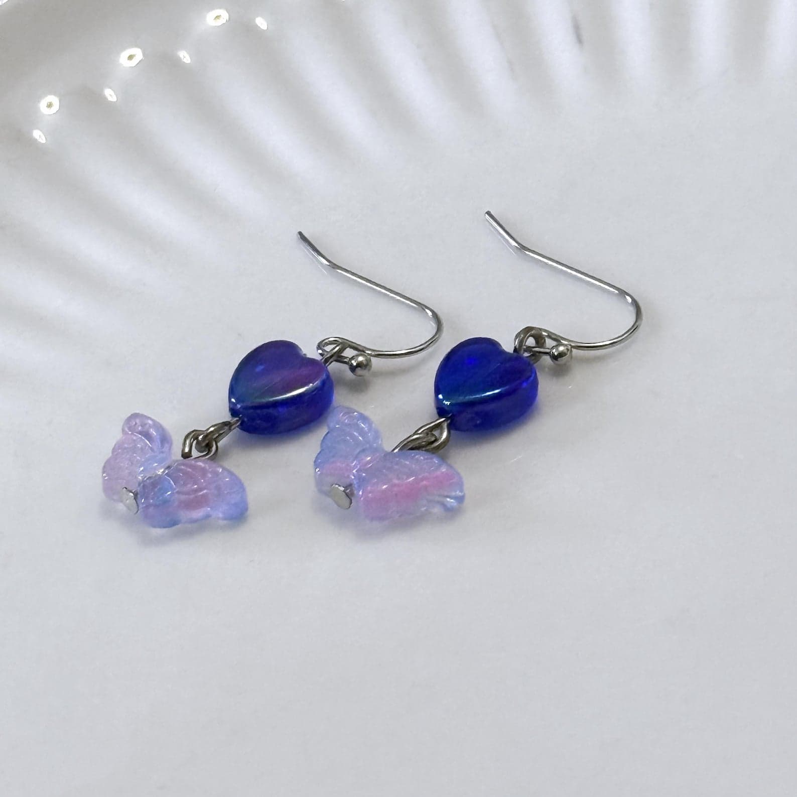 Indigo Hearts Butterfly Dangle